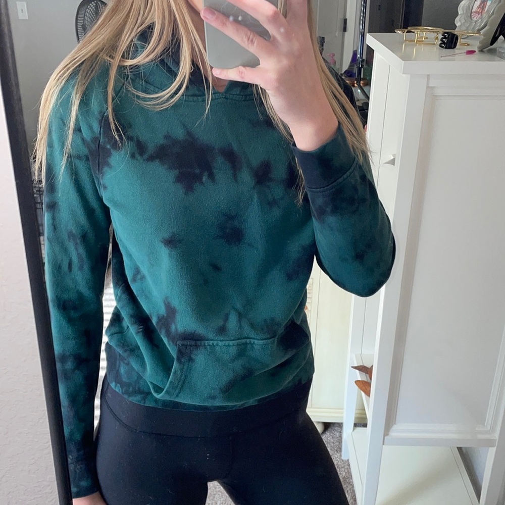 Green and Black tie dye hoodie